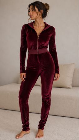 Burgundy Velvet Two-Piece Set ❤️🍷 