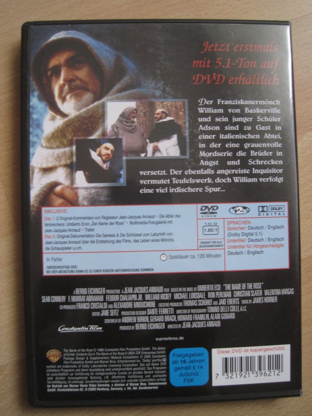 Tutti i DVDs: Der Name der Rose Special Edition DVD TOPP Selten – Usato da Gossau SG venduto da Noryflory 1