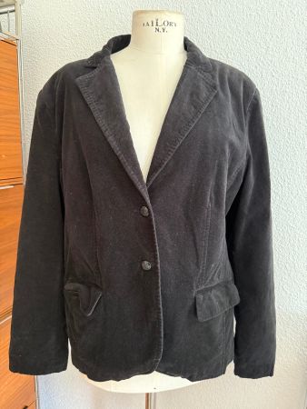Katestorm Blazer Gr. 42 Schwarz Samt aus Baumwolle Elasthan