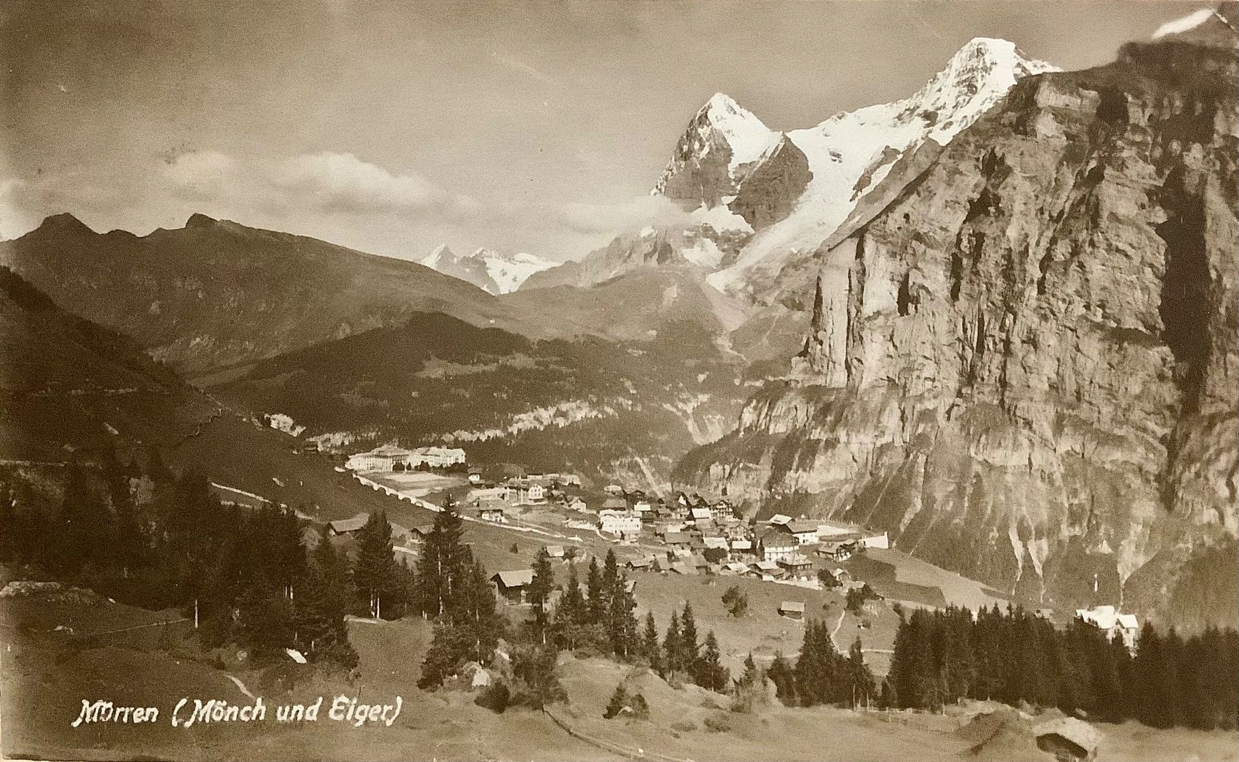 Ansichtskarten: 1923 - MÜRREN mit Mönch & Eiger - Berner Oberland – Gebraucht aus Root von ENGLAND-TREASURES 1
