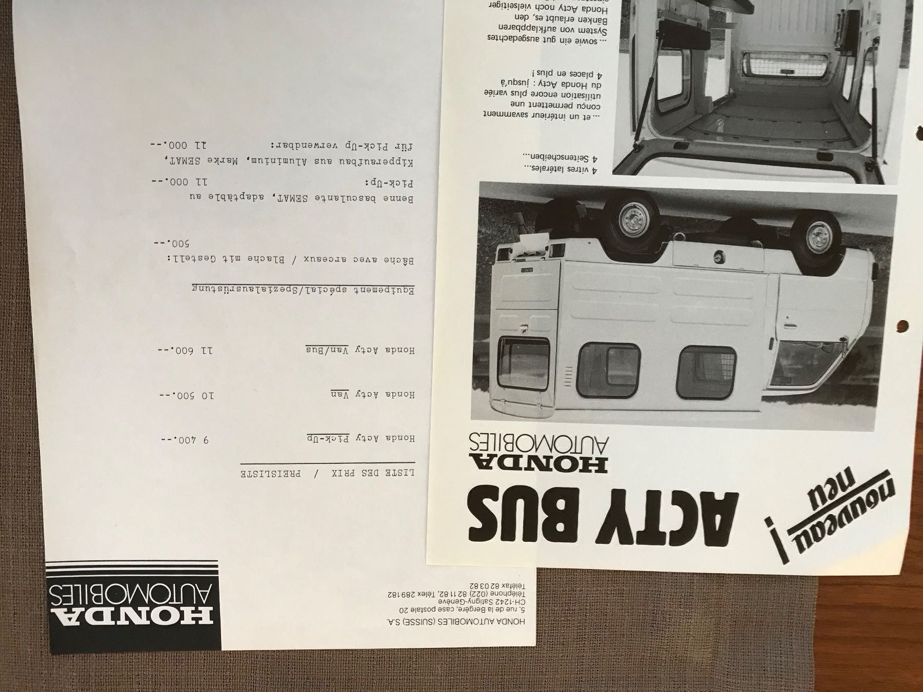 Honda Dokumente: Honda Prospekt – Gebraucht aus Balterswil von Jeko1967 1