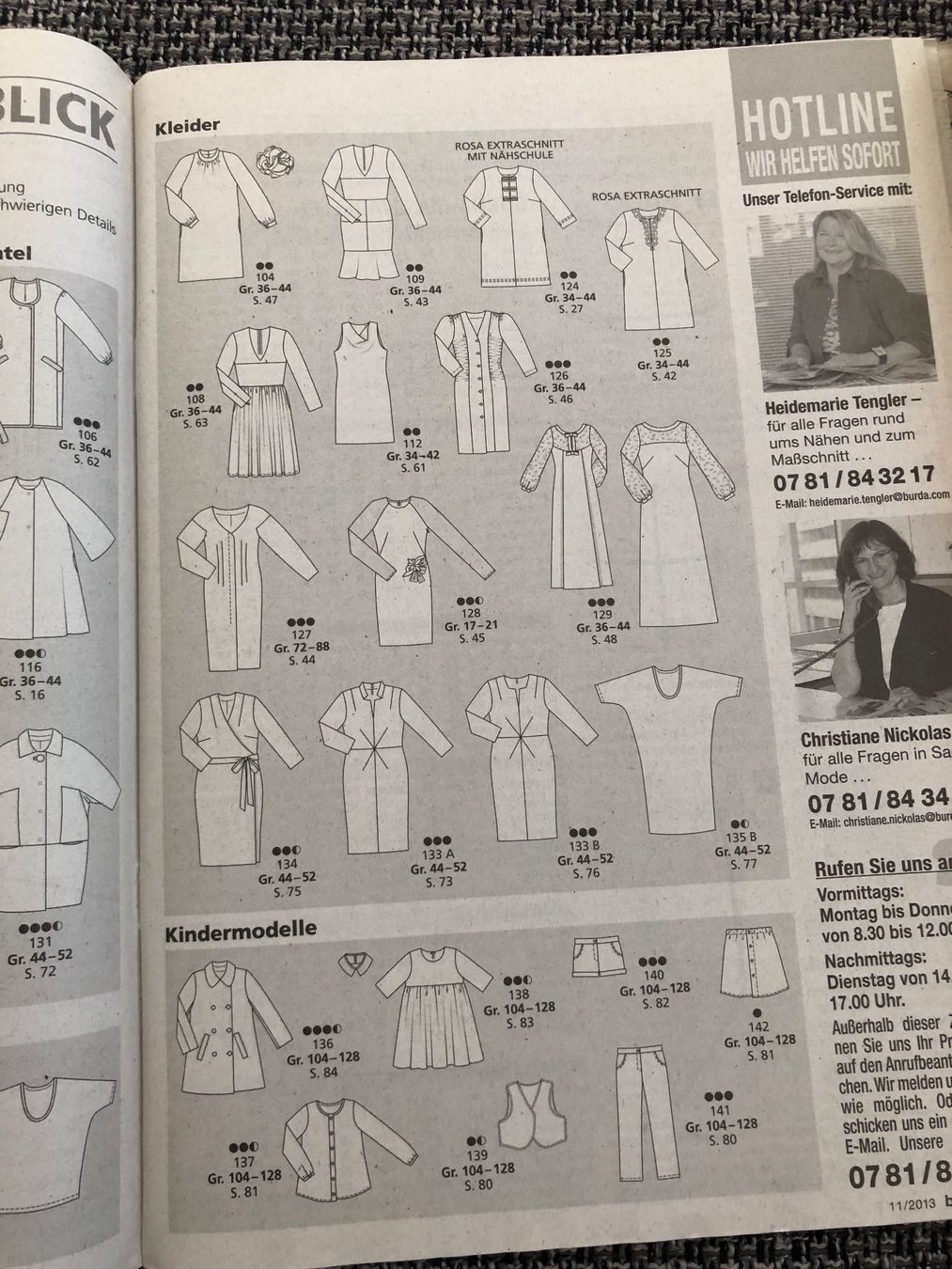 Cartamodelli: burda style 11/2013 – Nuovo e nell'imballaggio originale da Langnau am Albis venduto da snla_scc9 3