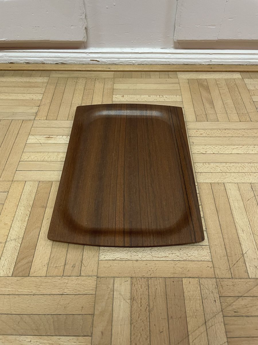 Piatti di portata: Schlichtes Teakholz Tablett vintage Serviertablett 60er 70er – Usato da Zürich venduto da Vintagewiesel 3