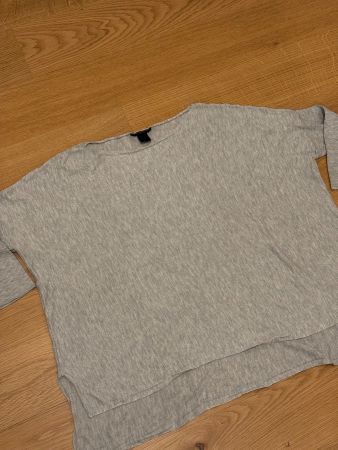 H&M Oversize Longtop / Longshirt – hellgrau – Grösse M