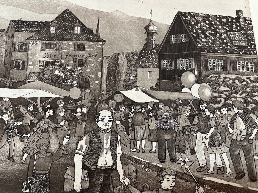 Grafica & Litografie: Lilly Langenegger RADIERUNG SIGNIERT NUMMERIERT – Usato da Gersau venduto da grafik-kunst