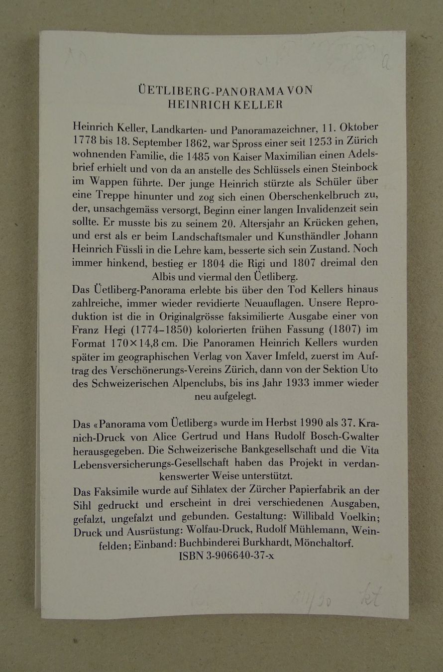 Libri: USTER PANORAMA VON 1860, REPRINT 1983 – Usato da Grüningen venduto da Kartensammler 6