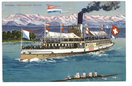 Zürichsee - Salondampfer Helvetia - Ruderboot - 1910