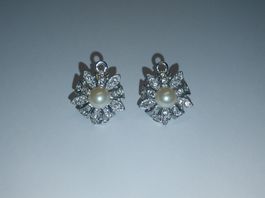 Elegante Ohrclips mit Perlen, vintage Stil, Top Zustand!