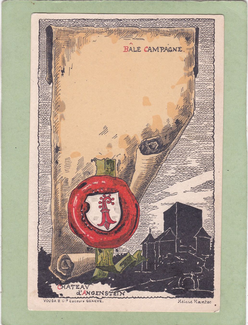 Cartoline postali: Basel Landschaft  Bâle Campagne Château d' Angenstein – Usato da Herisau venduto da Lisegrat2008