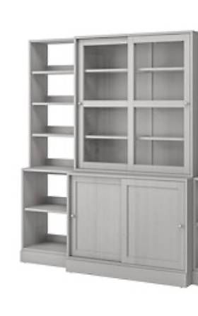 Vetrina con le ante scorrevole, IKEA Havsta, grigio chiaro (Usato