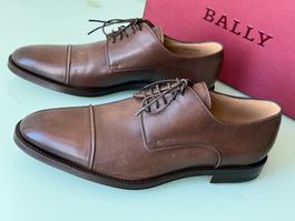BALLY FRILDOR Toe Cap Derby Braun Leder Schuhe 44.5 NEU
