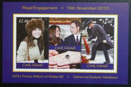 Cook Island Kat. Block 223 ** 2011 Kate und William