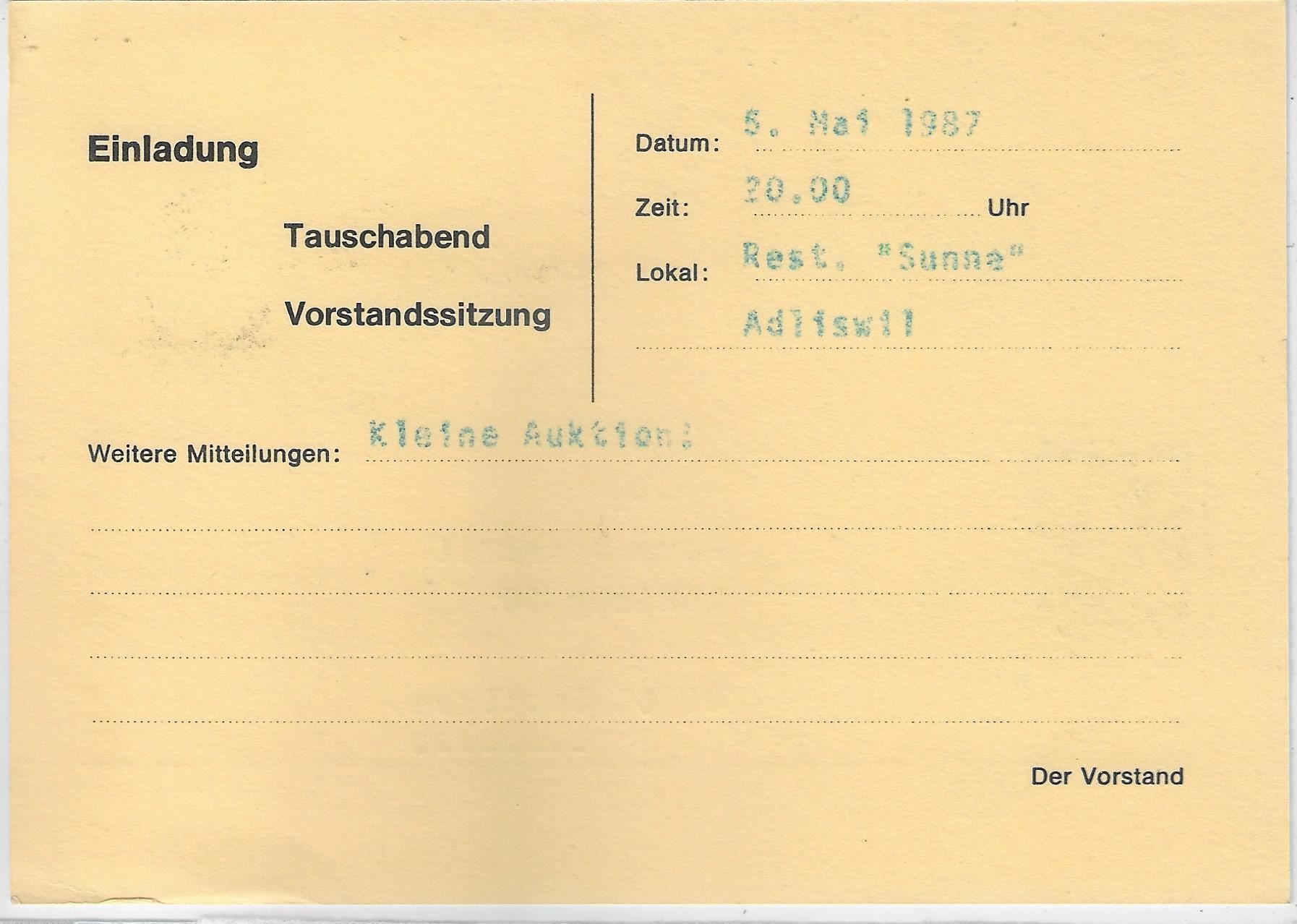 Tutti i francobolli: Werbestempel Ruggell FL 27.4.1987 – Usato da Ettingen venduto da Kartenplanet 1
