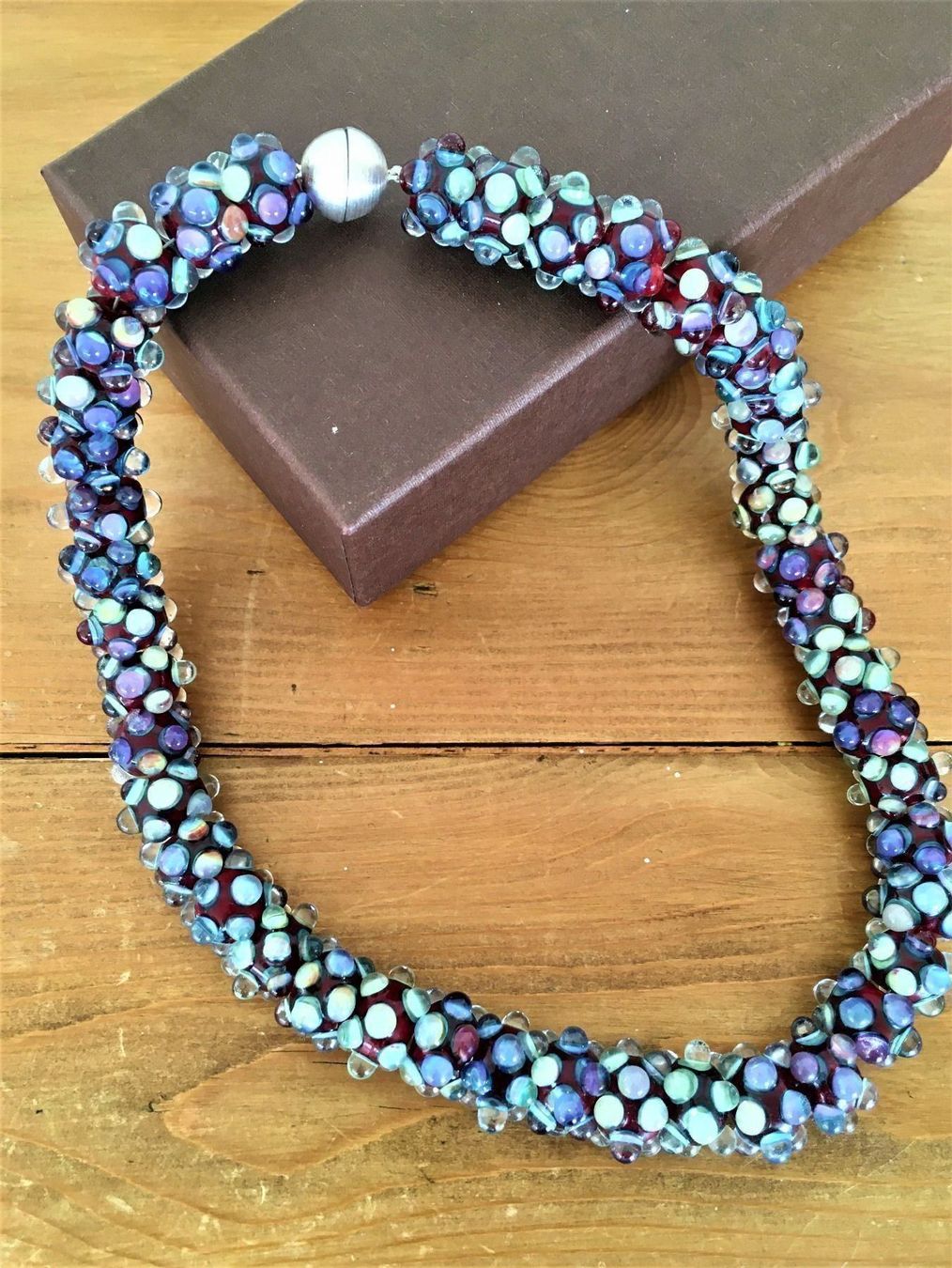 Perlen (unechte): Kette Glasperlen Murano Glas Länge 46 cm Verschluss Silber – Gebraucht aus Wangen b. Olten von Buntgemischt 1