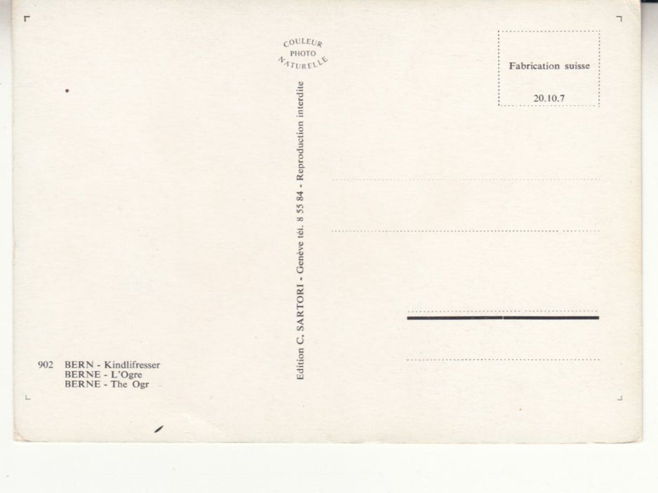 Cartoline postali: Bern Kindlifresserbrunnen ca. 1960 – Usato da Bürglen TG venduto da StampGraf 1