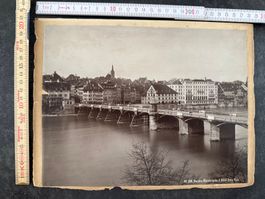 Basel (BS) Alte Rheinbrücke und Hotel Drei Könige Original