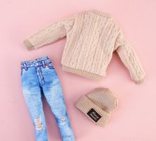 BARBIE KLEID HOSE, PULLOVER UND KAPPE INKL. SCHUHE 30086