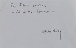 Hans Küng (1928-2021) Theologe - Autogramm