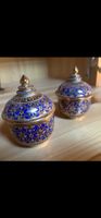 Zwei thailändische Benjarong Dosen blau gold bemalt