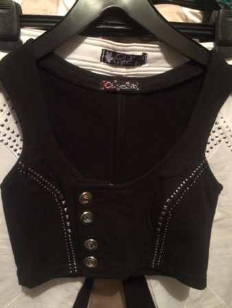 Schwarze Baumwolle Top aus Brasilien Grösse S