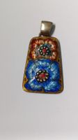 Magnifique Pendentif Vintage en Argent et Émail Cloisonné!