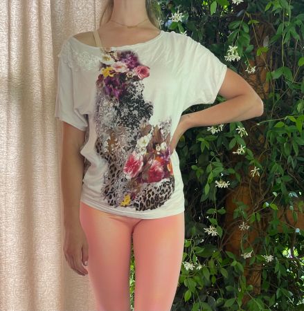 Chic Maglietta di cottone con seta-tg M/L-vacanze