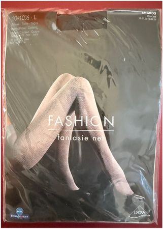 Fashion - fantasie net Strumpfhose - Grösse L - Schwarz