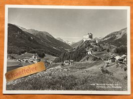 1955 Schloss Tarasp mit Fontana und Sparaseis, Graubünden