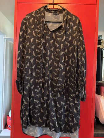 Robe noire femme Caroline Biss imprimé loup, T40, tendance 