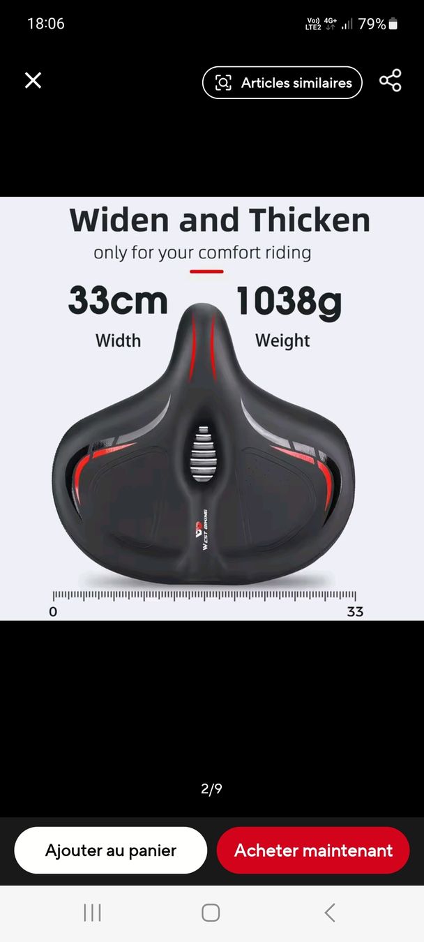 Pièces détachées: selle de vélo extra-large neuf – Neuf (Voir description) à La Chaux-De-Fonds par titi117suisse 1