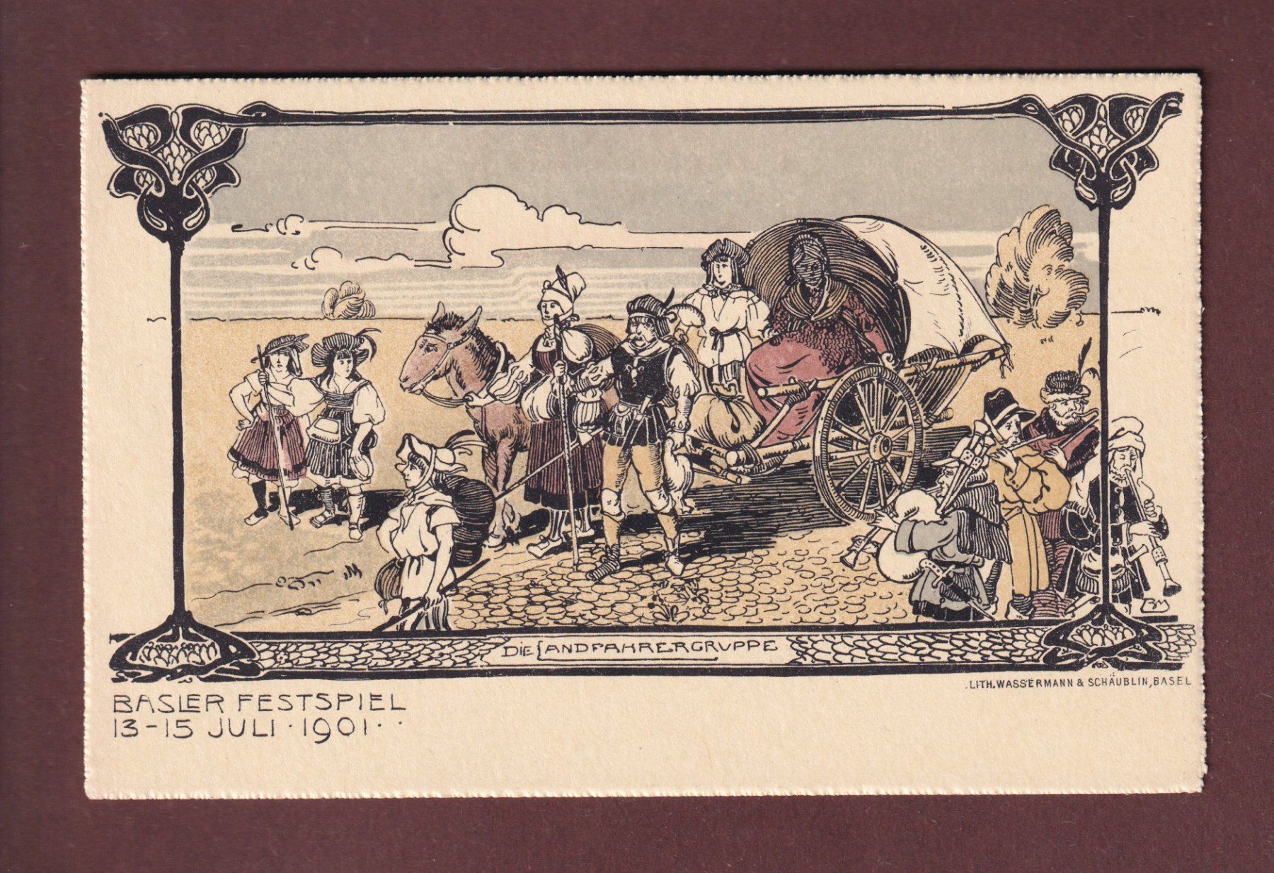 Cartoline postali: BASEL - Bundesfeier Festspiel 1901 – Usato da Pully venduto da nicecards