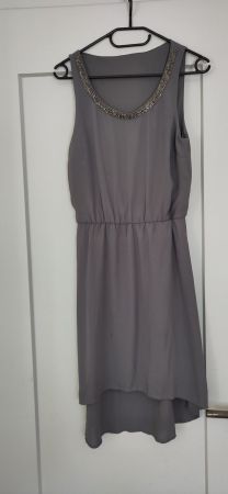 Kleid Damen grau Grösse (36) S mit Paileten only hinten lang