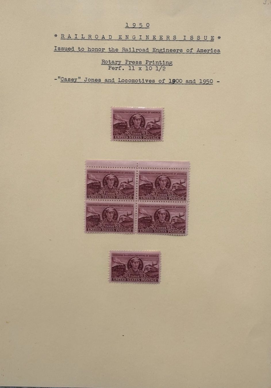 Tutti i francobolli: LOT USA BRIEFMARKEN EISENBAHN 1950/52 – Usato da Ostermundigen venduto da wini63