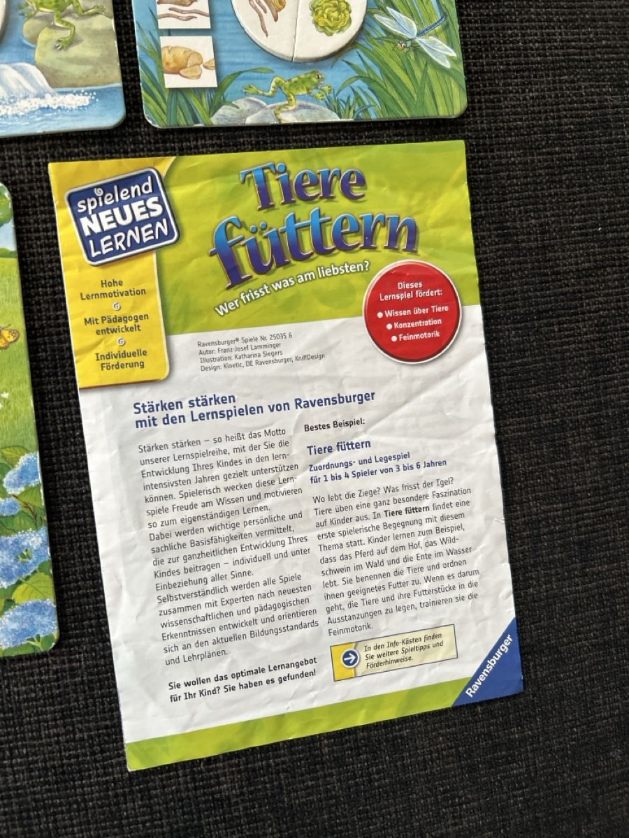 Ravensburger Giochi: Ravensburger "Tiere füttern" – Usato da Dottikon venduto da cimar 2