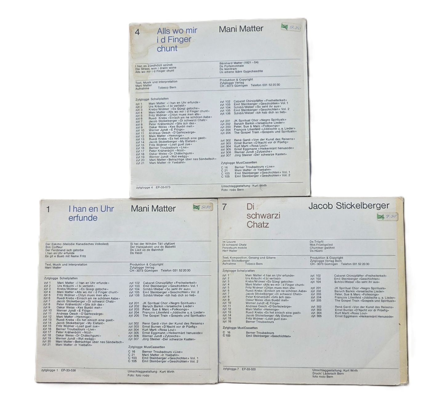 Dischi in vinile: 3 single Vinyl - Berner Chanson – Usato da Thalwil venduto da chipper 1