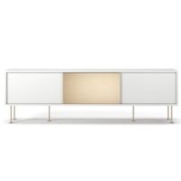 Sideboard / TV Bank weiss gold mit Schiebetüren
