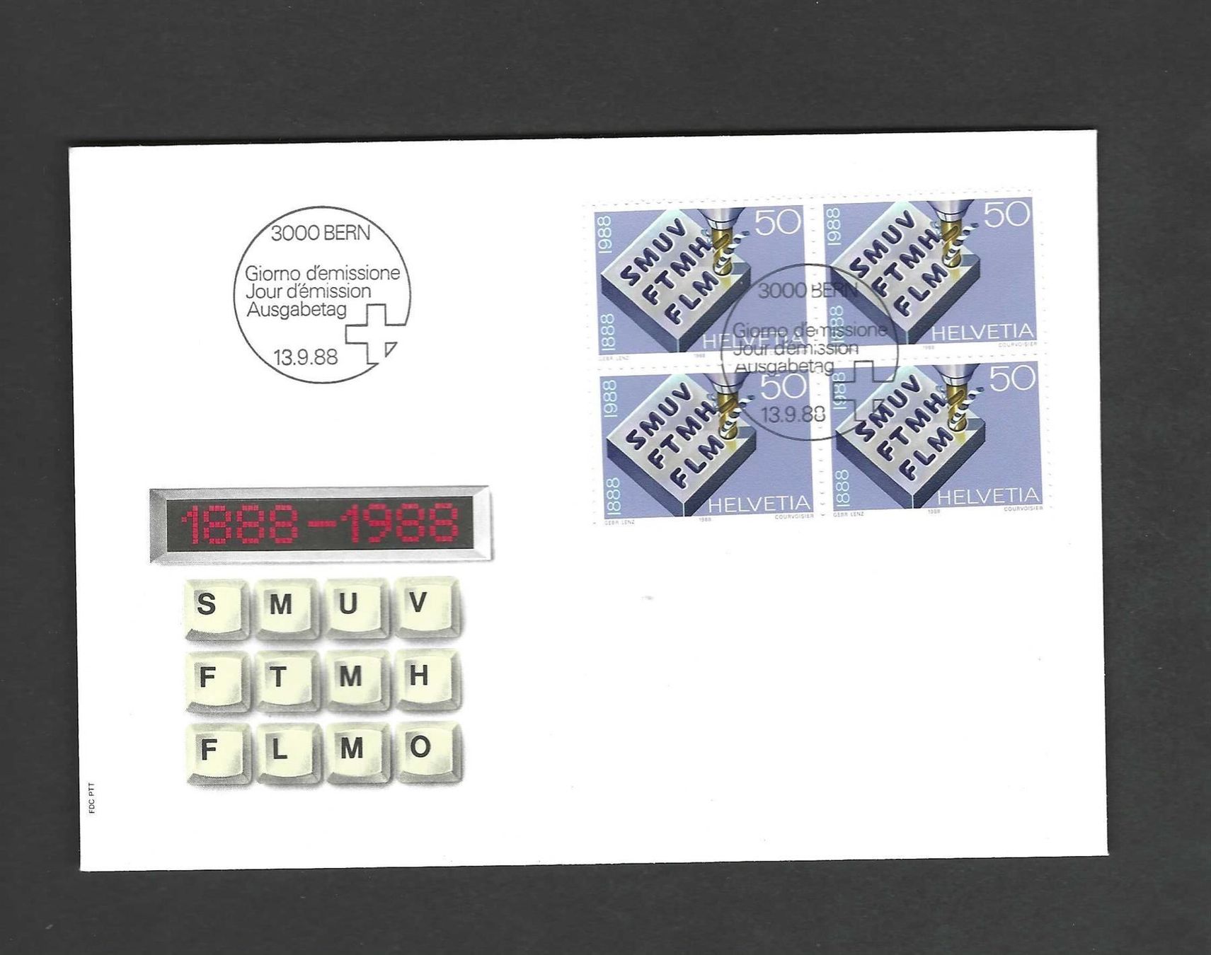 Tutti i francobolli: CH FDC Viereblock 1988 – Nuovo e nell'imballaggio originale da Koblenz venduto da Markenhimmel
