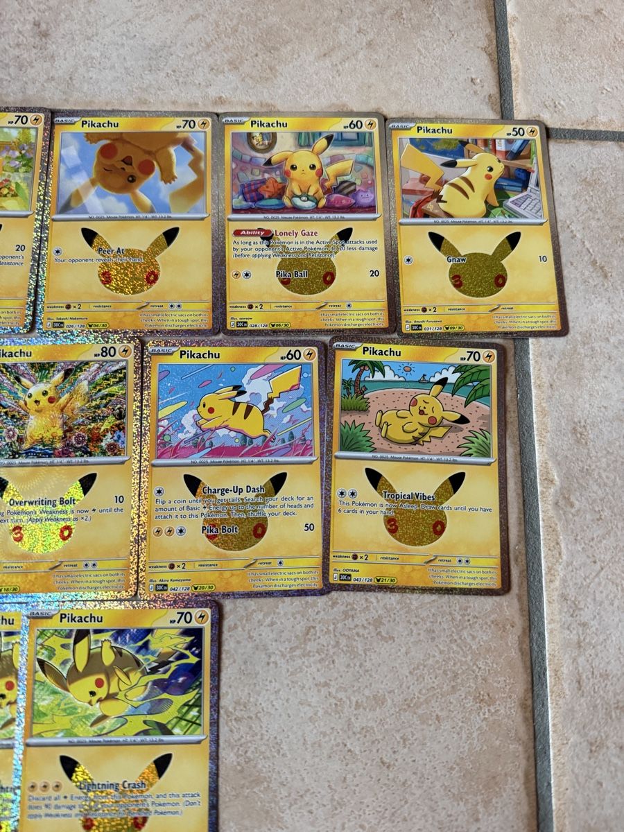 Pokémon Carte collezionabili: PIKACHU 30TH ENG X15CARD AB 1.- – Usato da Manno venduto da Ariele- 3