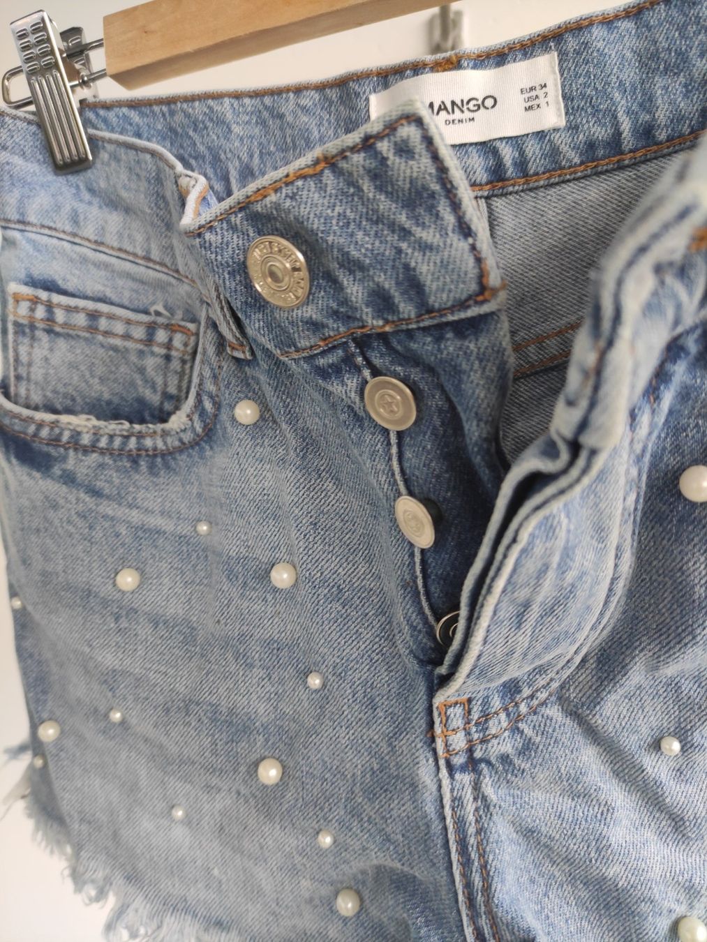 Mango Jeans: Shorts Jeans mit Perlen Gr. 34 / XS Mango – Usato da Schliern b. Köniz venduto da Pecannut 5