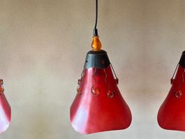 Luminaire suspension rouge et orange