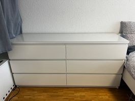 Ikea MALM Kommode mit 6 Schubladen und Glassplate