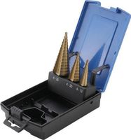 Stufenbohrer-Satz, HSS-Stahl titannitriert, Ø 4-30 mm, 3-tlg