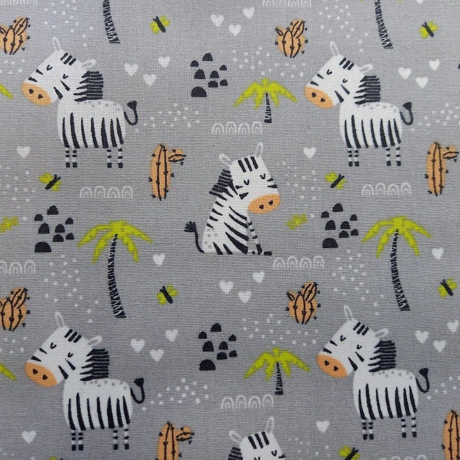 Tessuti: Beschichtete Baumwolle Zebra grau – Nuovo e nell'imballaggio originale da Winterthur venduto da Kimbana
