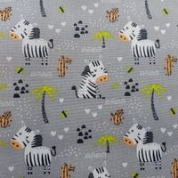 Beschichtete Baumwolle Zebra grau