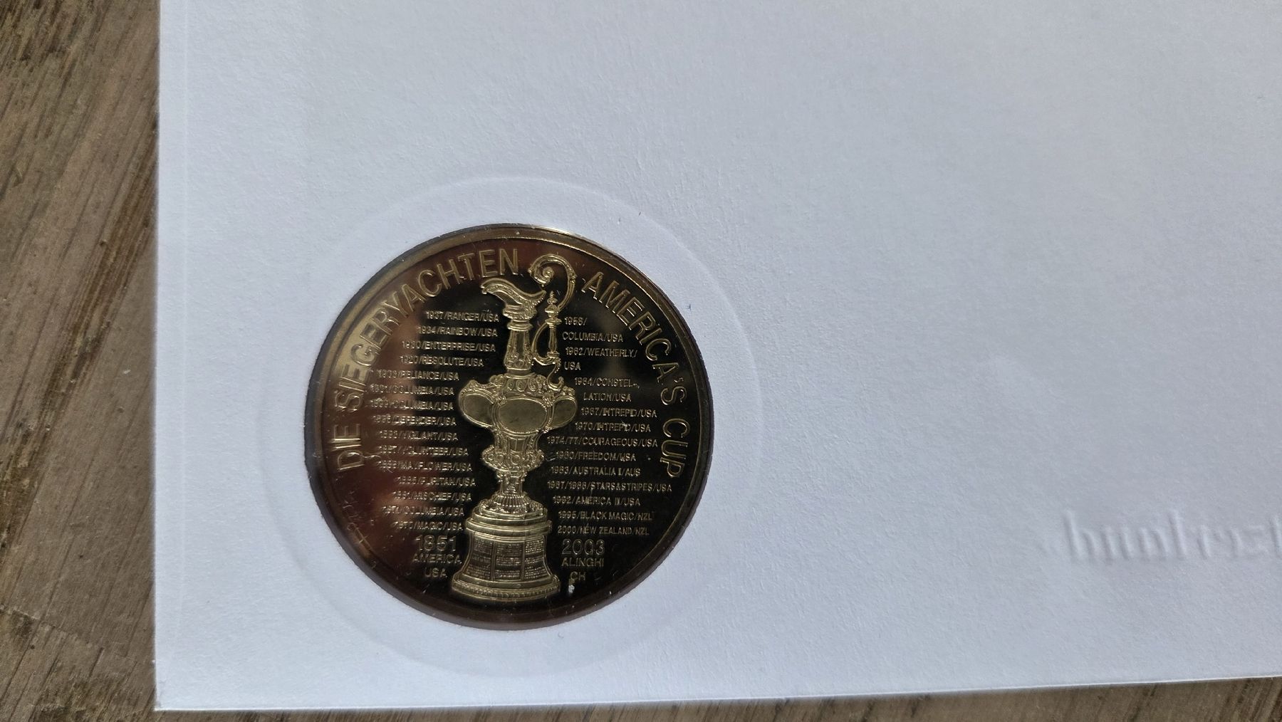 Medaillen: 2003 Alinghi Medallien Brief – Gebraucht aus Arni AG von Moth68 1