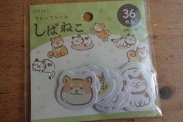 Süsse Flake Sticker - Shiba Inu Neko Katzen Cats Dogs