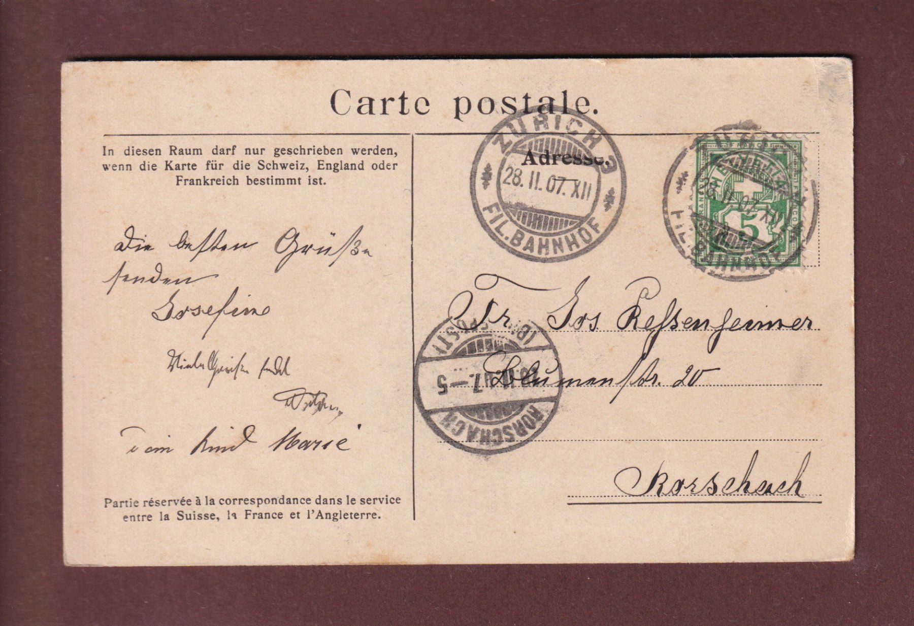 Cartes postales: ZÜRICH - Landesmuseum - 1907 – D'occasion à Pully par nicecards-shop 1