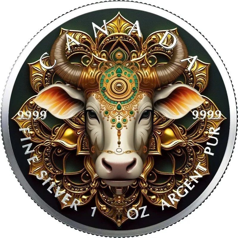 Tutti le monete: Maple Leaf 2025 Farbiger Round Mandala Buffalo1OZ SILBER – Nuovo (secondo la descrizione) da Wetzikon ZH venduto da Nicki6