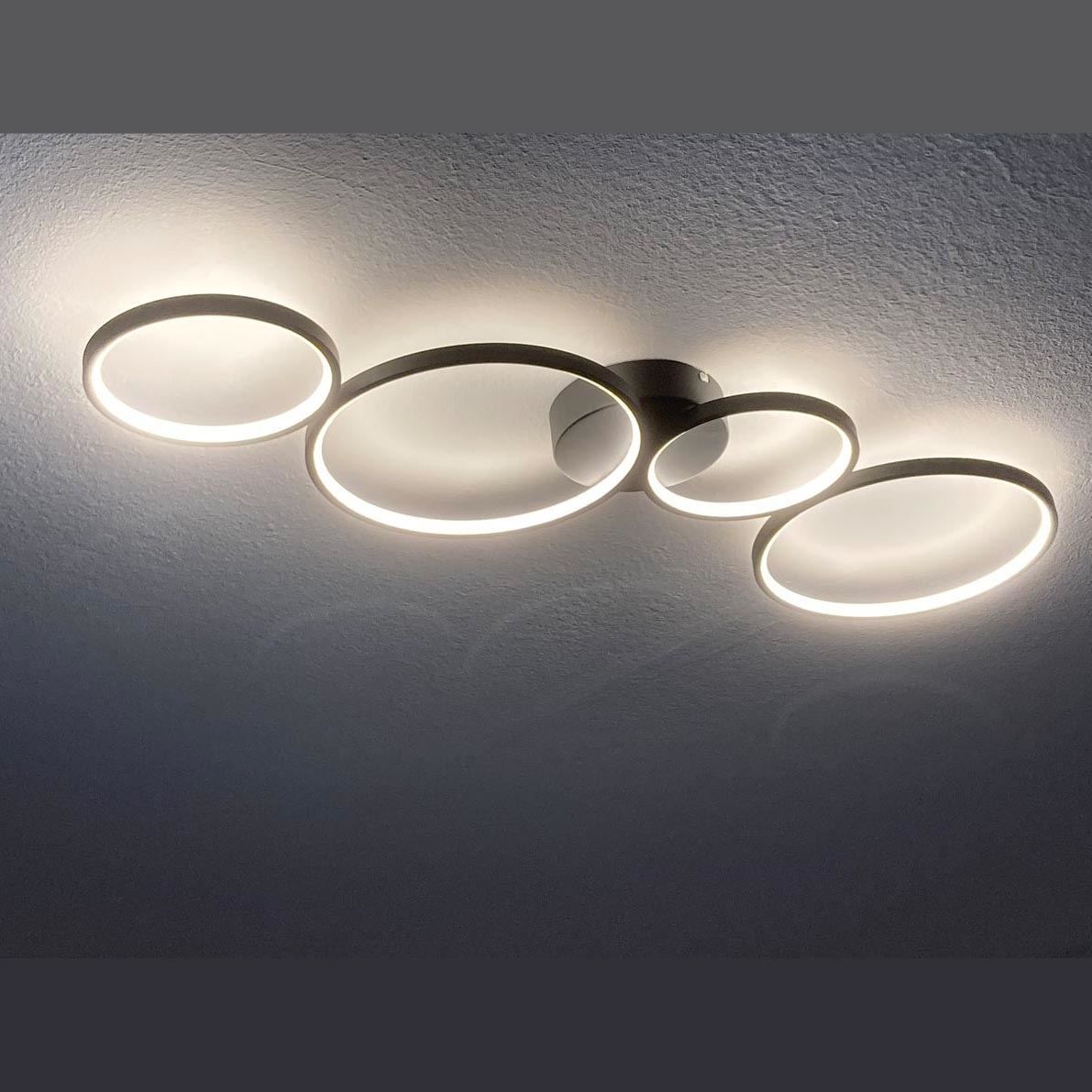 Lampadari & plafoniere: LED Deckenleuchte, Schwarz, 4 Ringe – Nuovo (secondo la descrizione) da Kreuzlingen venduto da Smart-Light 4