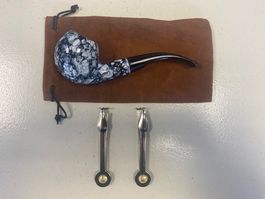 Pfeife aus Marmor Optik, inkl. Zubehör und Etui!